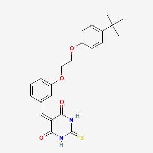 molecular formula C23H24N2O4S B4956935 5-{3-[2-(4-tert-butylphenoxy)ethoxy]benzylidene}-2-thioxodihydro-4,6(1H,5H)-pyrimidinedione CAS No. 6076-54-6