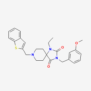 molecular formula C26H29N3O3S B4956943 8-(1-benzothien-2-ylmethyl)-1-ethyl-3-(3-methoxybenzyl)-1,3,8-triazaspiro[4.5]decane-2,4-dione 