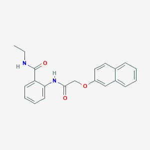 molecular formula C21H20N2O3 B495695 N-ethyl-2-{[(2-naphthyloxy)acetyl]amino}benzamide 
