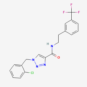 molecular formula C19H16ClF3N4O B4956950 1-(2-chlorobenzyl)-N-{2-[3-(trifluoromethyl)phenyl]ethyl}-1H-1,2,3-triazole-4-carboxamide 