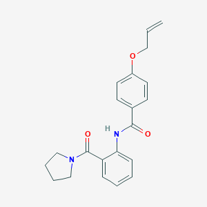 molecular formula C21H22N2O3 B495696 4-(allyloxy)-N-[2-(1-pyrrolidinylcarbonyl)phenyl]benzamide 