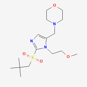 molecular formula C16H29N3O4S B4956960 4-{[2-[(2,2-dimethylpropyl)sulfonyl]-1-(2-methoxyethyl)-1H-imidazol-5-yl]methyl}morpholine 