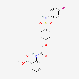 molecular formula C22H19FN2O6S B4956964 methyl 2-{[(4-{[(4-fluorophenyl)amino]sulfonyl}phenoxy)acetyl]amino}benzoate 