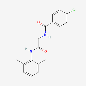 molecular formula C17H17ClN2O2 B4956968 4-chloro-N-{2-[(2,6-dimethylphenyl)amino]-2-oxoethyl}benzamide 