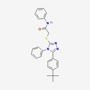 molecular formula C26H26N4OS B4956975 2-{[5-(4-tert-butylphenyl)-4-phenyl-4H-1,2,4-triazol-3-yl]thio}-N-phenylacetamide 