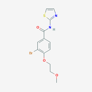 molecular formula C13H13BrN2O3S B495702 3-bromo-4-(2-methoxyethoxy)-N-(1,3-thiazol-2-yl)benzamide 