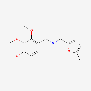 molecular formula C17H23NO4 B4957023 N-methyl-1-(5-methyl-2-furyl)-N-(2,3,4-trimethoxybenzyl)methanamine trifluoroacetate 
