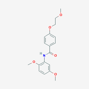 molecular formula C18H21NO5 B495703 N-(2,5-dimethoxyphenyl)-4-(2-methoxyethoxy)benzamide 
