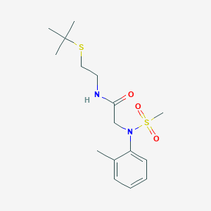 molecular formula C16H26N2O3S2 B4957030 N~1~-[2-(tert-butylthio)ethyl]-N~2~-(2-methylphenyl)-N~2~-(methylsulfonyl)glycinamide 