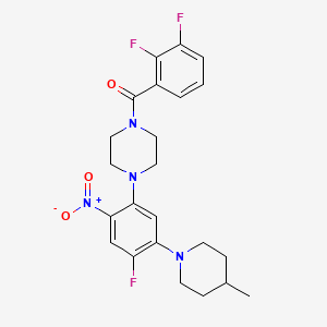 molecular formula C23H25F3N4O3 B4957040 1-(2,3-difluorobenzoyl)-4-[4-fluoro-5-(4-methyl-1-piperidinyl)-2-nitrophenyl]piperazine 