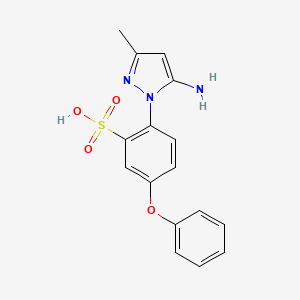 molecular formula C16H15N3O4S B4957065 2-(5-amino-3-methyl-1H-pyrazol-1-yl)-5-phenoxybenzenesulfonic acid 