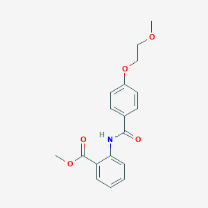 molecular formula C18H19NO5 B495707 Methyl 2-{[4-(2-methoxyethoxy)benzoyl]amino}benzoate 