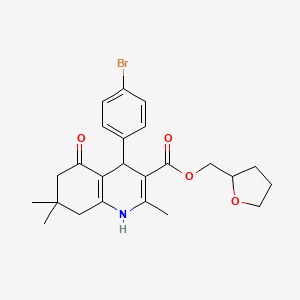 molecular formula C24H28BrNO4 B4957084 tetrahydro-2-furanylmethyl 4-(4-bromophenyl)-2,7,7-trimethyl-5-oxo-1,4,5,6,7,8-hexahydro-3-quinolinecarboxylate 