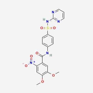 molecular formula C19H17N5O7S B4957098 4,5-dimethoxy-2-nitro-N-{4-[(2-pyrimidinylamino)sulfonyl]phenyl}benzamide 