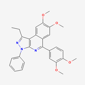 molecular formula C28H27N3O4 B4957102 5-(3,4-dimethoxyphenyl)-1-ethyl-7,8-dimethoxy-3-phenyl-3H-pyrazolo[3,4-c]isoquinoline 