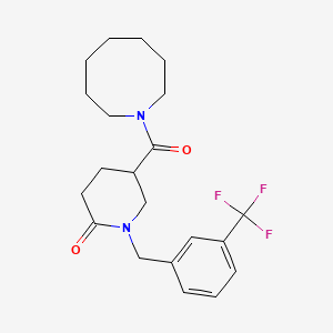 molecular formula C21H27F3N2O2 B4957110 5-(1-azocanylcarbonyl)-1-[3-(trifluoromethyl)benzyl]-2-piperidinone 