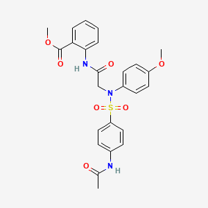 molecular formula C25H25N3O7S B4957112 methyl 2-{[N-{[4-(acetylamino)phenyl]sulfonyl}-N-(4-methoxyphenyl)glycyl]amino}benzoate 