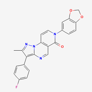 molecular formula C23H15FN4O3 B4957119 7-(1,3-benzodioxol-5-yl)-3-(4-fluorophenyl)-2-methylpyrazolo[1,5-a]pyrido[3,4-e]pyrimidin-6(7H)-one 