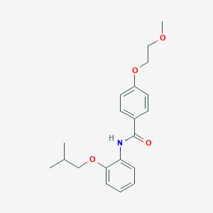 molecular formula C20H25NO4 B495712 N-(2-isobutoxyphenyl)-4-(2-methoxyethoxy)benzamide 