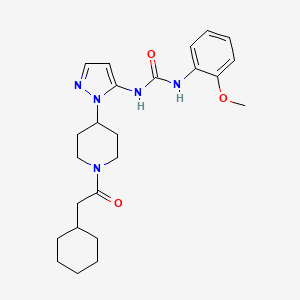 molecular formula C24H33N5O3 B4957121 N-{1-[1-(cyclohexylacetyl)-4-piperidinyl]-1H-pyrazol-5-yl}-N'-(2-methoxyphenyl)urea 