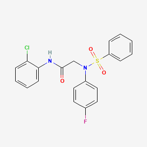 molecular formula C20H16ClFN2O3S B4957127 N~1~-(2-chlorophenyl)-N~2~-(4-fluorophenyl)-N~2~-(phenylsulfonyl)glycinamide 