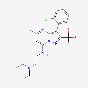 molecular formula C20H23ClF3N5 B4957133 N'-[3-(2-chlorophenyl)-5-methyl-2-(trifluoromethyl)pyrazolo[1,5-a]pyrimidin-7-yl]-N,N-diethyl-1,2-ethanediamine 