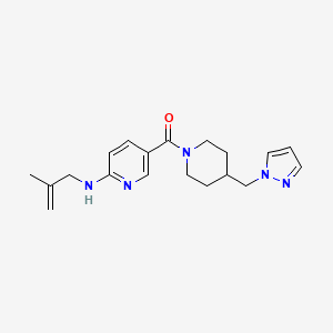 molecular formula C19H25N5O B4957140 N-(2-methyl-2-propen-1-yl)-5-{[4-(1H-pyrazol-1-ylmethyl)-1-piperidinyl]carbonyl}-2-pyridinamine 