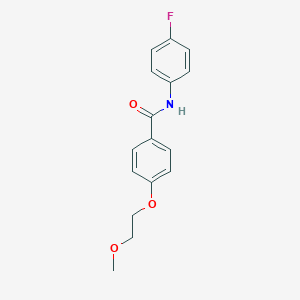 molecular formula C16H16FNO3 B495717 N-(4-fluorophenyl)-4-(2-methoxyethoxy)benzamide 