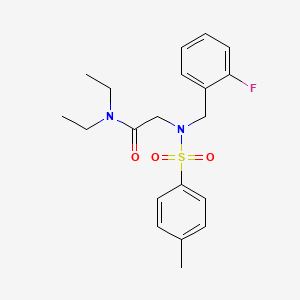molecular formula C20H25FN2O3S B4957193 N~1~,N~1~-diethyl-N~2~-(2-fluorobenzyl)-N~2~-[(4-methylphenyl)sulfonyl]glycinamide 