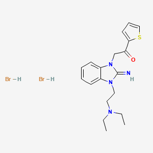 molecular formula C19H26Br2N4OS B4957205 2-{3-[2-(diethylamino)ethyl]-2-imino-2,3-dihydro-1H-benzimidazol-1-yl}-1-(2-thienyl)ethanone dihydrobromide 