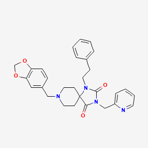 8-(1,3-benzodioxol-5-ylmethyl)-1-(2-phenylethyl)-3-(2-pyridinylmethyl)-1,3,8-triazaspiro[4.5]decane-2,4-dione