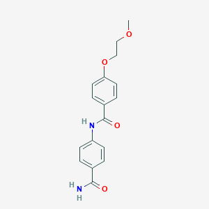 molecular formula C17H18N2O4 B495727 N-(4-carbamoylphenyl)-4-(2-methoxyethoxy)benzamide 