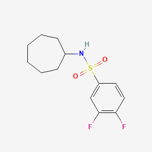 molecular formula C13H17F2NO2S B4957287 N-cycloheptyl-3,4-difluorobenzenesulfonamide 