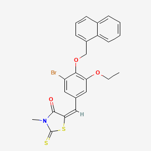 molecular formula C24H20BrNO3S2 B4957291 5-[3-bromo-5-ethoxy-4-(1-naphthylmethoxy)benzylidene]-3-methyl-2-thioxo-1,3-thiazolidin-4-one 