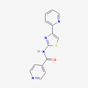 molecular formula C14H10N4OS B4957296 N-[4-(2-pyridinyl)-1,3-thiazol-2-yl]isonicotinamide 