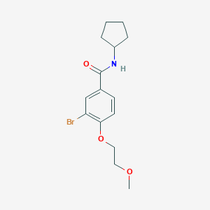 molecular formula C15H20BrNO3 B495730 3-bromo-N-cyclopentyl-4-(2-methoxyethoxy)benzamide 