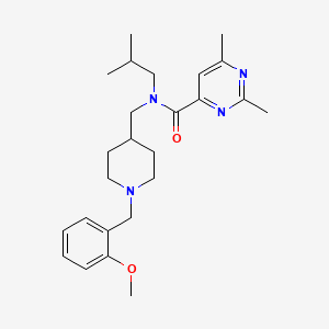 molecular formula C25H36N4O2 B4957302 N-isobutyl-N-{[1-(2-methoxybenzyl)-4-piperidinyl]methyl}-2,6-dimethyl-4-pyrimidinecarboxamide 