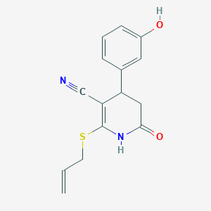 molecular formula C15H14N2O2S B4957313 2-(allylthio)-4-(3-hydroxyphenyl)-6-oxo-1,4,5,6-tetrahydro-3-pyridinecarbonitrile 