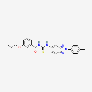 molecular formula C24H23N5O2S B4957317 N-({[2-(4-methylphenyl)-2H-1,2,3-benzotriazol-5-yl]amino}carbonothioyl)-3-propoxybenzamide 