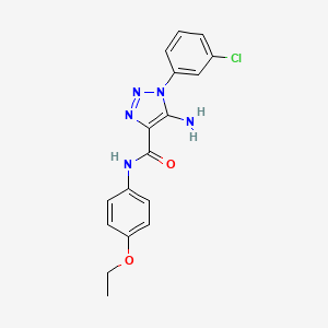 molecular formula C17H16ClN5O2 B4957335 5-amino-1-(3-chlorophenyl)-N-(4-ethoxyphenyl)-1H-1,2,3-triazole-4-carboxamide 