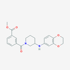 molecular formula C22H24N2O5 B4957337 methyl 3-{[3-(2,3-dihydro-1,4-benzodioxin-6-ylamino)-1-piperidinyl]carbonyl}benzoate 