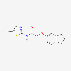molecular formula C15H16N2O2S B4957341 2-(2,3-dihydro-1H-inden-5-yloxy)-N-(5-methyl-1,3-thiazol-2-yl)acetamide 