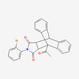1-acetyl-17-(2-bromophenyl)-17-azapentacyclo[6.6.5.0~2,7~.0~9,14~.0~15,19~]nonadeca-2,4,6,9,11,13-hexaene-16,18-dione