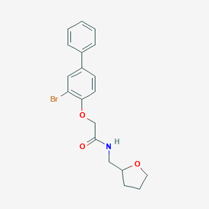 molecular formula C19H20BrNO3 B495736 2-[(3-bromobiphenyl-4-yl)oxy]-N-(tetrahydrofuran-2-ylmethyl)acetamide 