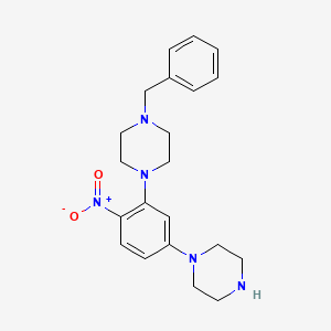 molecular formula C21H27N5O2 B4957362 1-benzyl-4-[2-nitro-5-(1-piperazinyl)phenyl]piperazine 