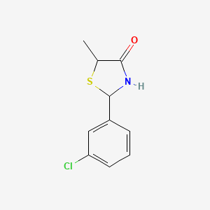 molecular formula C10H10ClNOS B4957382 2-(3-chlorophenyl)-5-methyl-1,3-thiazolidin-4-one 