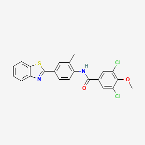 molecular formula C22H16Cl2N2O2S B4957388 N-[4-(1,3-benzothiazol-2-yl)-2-methylphenyl]-3,5-dichloro-4-methoxybenzamide 