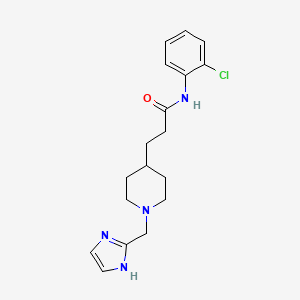 molecular formula C18H23ClN4O B4957390 N-(2-chlorophenyl)-3-[1-(1H-imidazol-2-ylmethyl)-4-piperidinyl]propanamide 