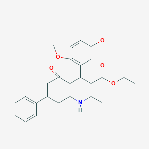 molecular formula C28H31NO5 B4957410 isopropyl 4-(2,5-dimethoxyphenyl)-2-methyl-5-oxo-7-phenyl-1,4,5,6,7,8-hexahydro-3-quinolinecarboxylate 
