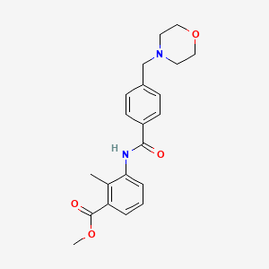 molecular formula C21H24N2O4 B4957428 methyl 2-methyl-3-{[4-(4-morpholinylmethyl)benzoyl]amino}benzoate 